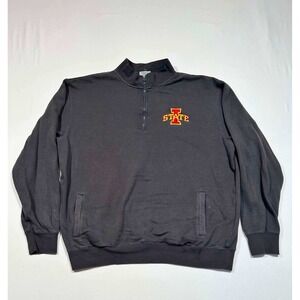 Stadium Athletics Iowa‎ State Cyclones Quarter Zip Sweatshirt Mens XL Black Gray